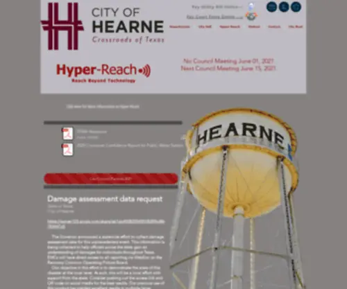 Cityofhearne.org(City of Hearne) Screenshot