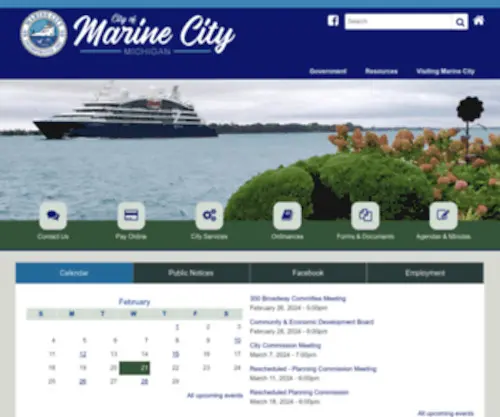 Cityofmarinecity.org(Marine City) Screenshot