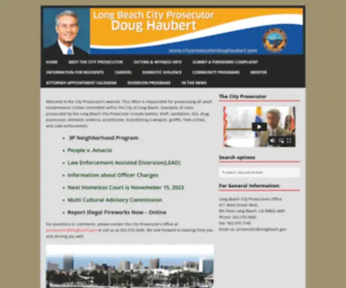 Cityprosecutordoughaubert.com(Long Beach City Prosecutor Doug Haubert) Screenshot