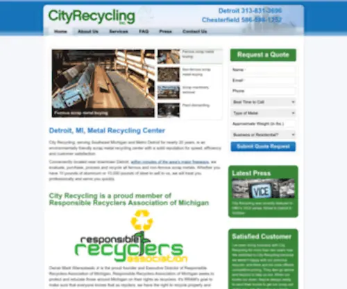 Cityrecyclinginc.com(Detroit Scrap Metal Recycling) Screenshot