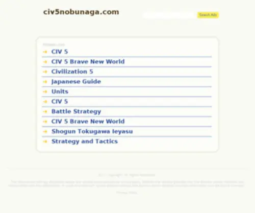 Civ5Nobunaga.com(Civ5 Wiki) Screenshot