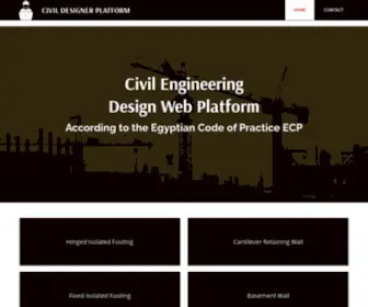 Civil-Designer.com(Civil Engineering Design Tools for concrete structures and foundations and items related to civil engineering according to Egyptian code) Screenshot