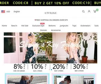 Civilike.com(Online Store for Women's Fashion Online Store for Women's Fashion) Screenshot