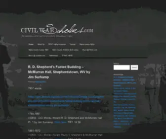 Civilwarscholars.com(Civil War Scholars The experience of the war) Screenshot
