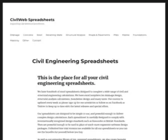 Civilweb-Spreadsheets.com(Civil Engineering Spreadsheets) Screenshot