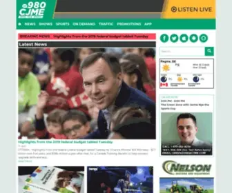 Cjme.com(Regina's Number One News and Information Station) Screenshot