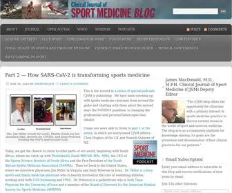 CJSMblog.com(Clinical Journal of Sport Medicine Blog) Screenshot