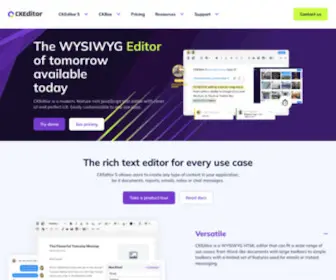 Ckeditor.com(WYSIWYG HTML Editor with Collaborative Rich Text Editing) Screenshot