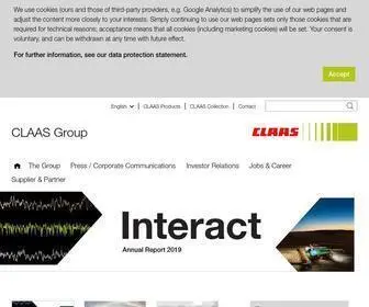 Claas-Group.com(CLAAS is one of the world's leading manufacturers of agricultural machinery. Harvesting the future) Screenshot
