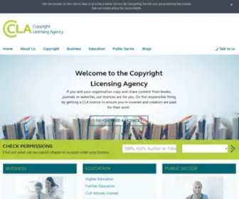 Cla.co.uk(Copyright Licensing Agency) Screenshot