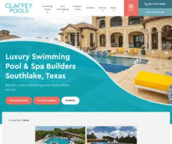 Claffeypools.com(Luxury Swimming Pool & Spa Builders Southlake Texas TX) Screenshot