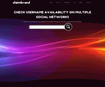 Claimbrand.com(Check Username Availability on Multiple Social Networks) Screenshot