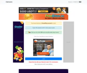 Claimcoins.net(Claim 722 satoshi (0.0015 USD)) Screenshot