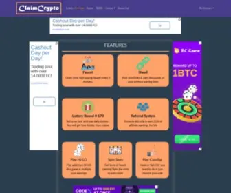 Claimcrypto.cc(Best Bitcoin Faucet) Screenshot