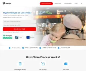 Claimflights.co.uk(Claim compensation under EU law) Screenshot