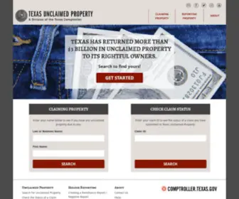 Claimittexas.gov(Texas' Official Unclaimed Property Site) Screenshot