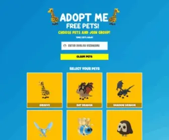 Claimpets.com(Adopt Me Free Pets) Screenshot