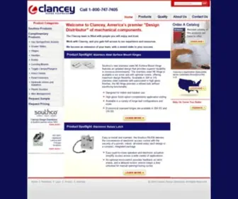 Clancey.com(Latches, Locks, Hinges, Door Assists, Handles, Knobs, Panel Fasteners, Quick Access Fasteners) Screenshot