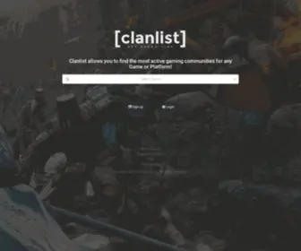 Clanlist.io(Top Ranked Gaming Communities) Screenshot