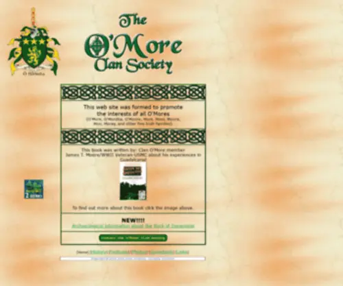 Clanomore.com(Home of the Irish Clan of O'More on the web) Screenshot