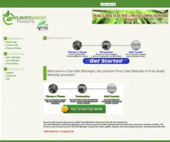 Clansitemanager.com(Free Guild Website) Screenshot