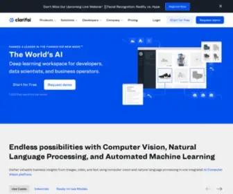 Clarifai.com(Enterprise AI Powered Computer Vision Technology Solutions) Screenshot