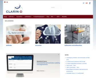 Clarin-D.net(Forschungsinfrastruktur für die Geistes) Screenshot