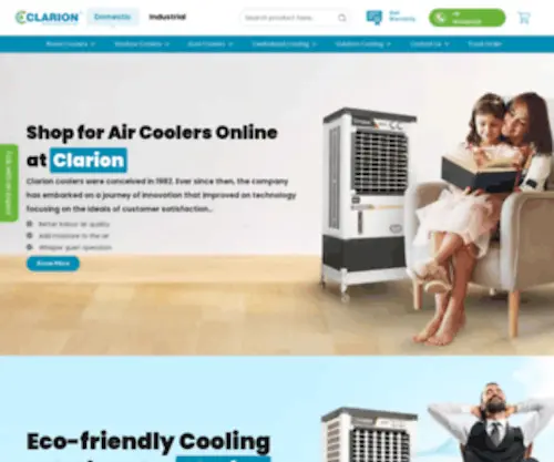 Clarioncoolers.com(Buy Air Coolers Online) Screenshot