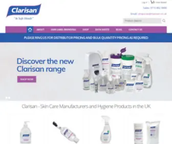 Clarisan.co.uk(Skin Care Manufacturers UK) Screenshot