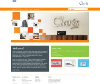 Clarislifesciences.com(Claris Lifesciences Limited) Screenshot