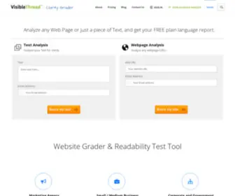 Claritygrader.com(Website Grader & Readability Test Tool) Screenshot