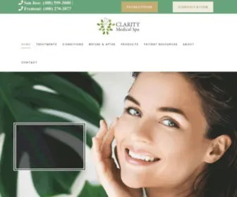 Claritymedicalspa.com(Home San Jose) Screenshot