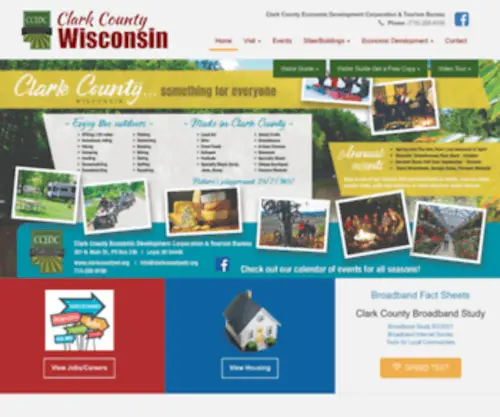 Clark-CTY-WI.org(Clark County Economic Development Corporation & Tourism Bureau) Screenshot
