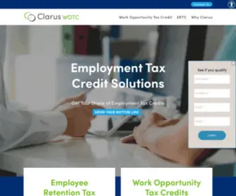 Claruswotc.com(Expert Help for Claiming Employment Tax Credits) Screenshot