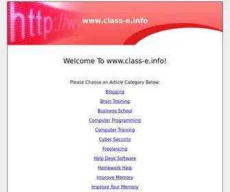 Class-E.info(Contains articles on various topics) Screenshot