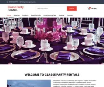 Classeparty.com(Classe Party Rentals) Screenshot