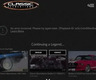 Classic-Recreations.com("The New GT500CR From Classic Recreations) Screenshot
