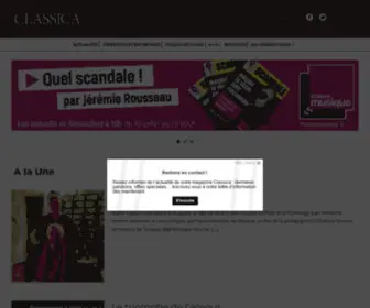 Classica.fr(Classica Magazine : Toute l'actualité classique & jazz) Screenshot