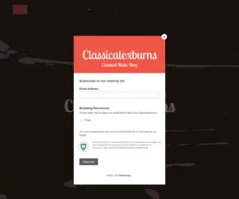 Classicalexburns.com(Award Winning Classical Music Blog) Screenshot