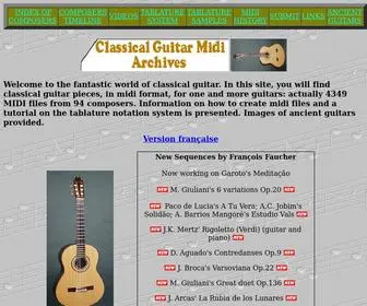 Classicalguitarmidi.com(Classical Guitar Midi Archives) Screenshot