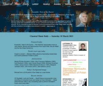 ClassicalmusiCDaily.com(The world's first daily classical music magazine) Screenshot