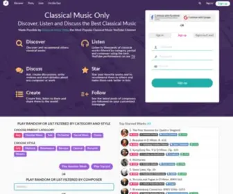 Classicalmusiconly.com(Discover, Listen and Discuss the Best Classical Music) Screenshot