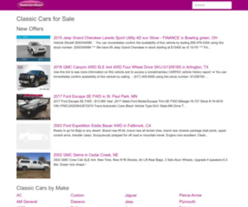 Classiccarsdepot.com(Classic Cars for Sale in the U.S) Screenshot