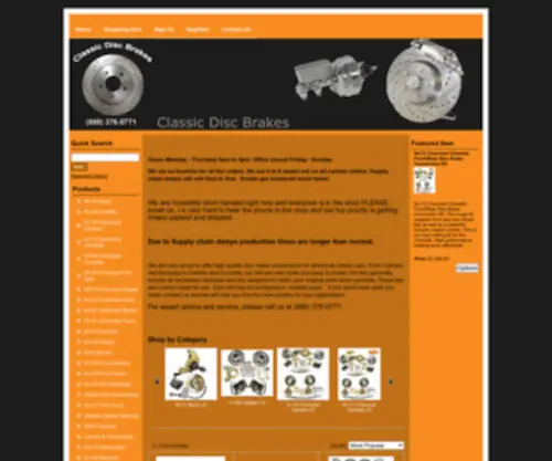 ClassiCDiscbrakes.com(Disc brake conversion kits) Screenshot