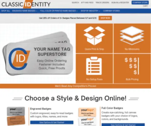 Classicidentity.com(Custom Name Badge Printing) Screenshot