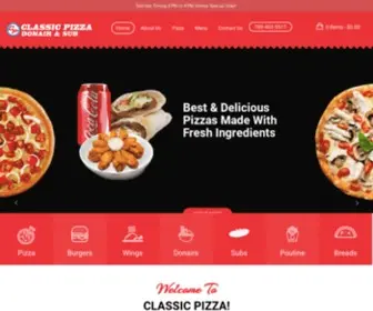 ClassicPizzas.ca(Front Page) Screenshot