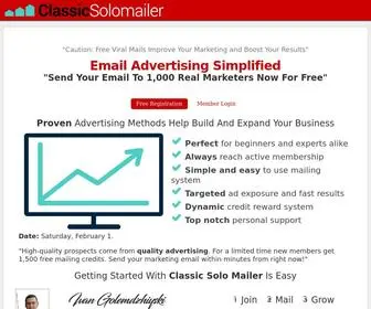 Classicsolomailer.com(Classic Solo Mailer) Screenshot