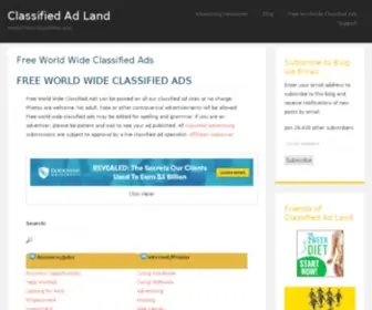 Classifiedadland.com(Highly Effective Free Advertising Free World Wide Classified Ads) Screenshot
