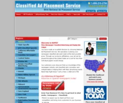 Classifiedadplacement.com(Newspaper Classified Advertising) Screenshot