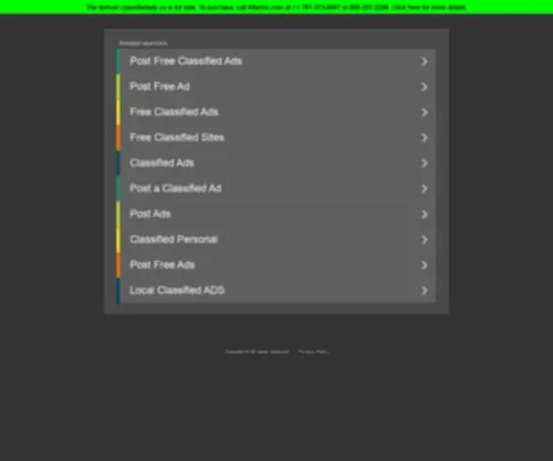 Classifiedads.co(Purchase this domain) Screenshot
